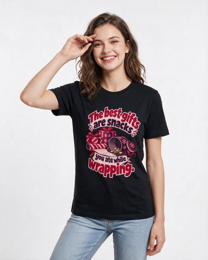 Christmas Black T-Shirt for Women – Holiday Theme Graphic Tee product image 1