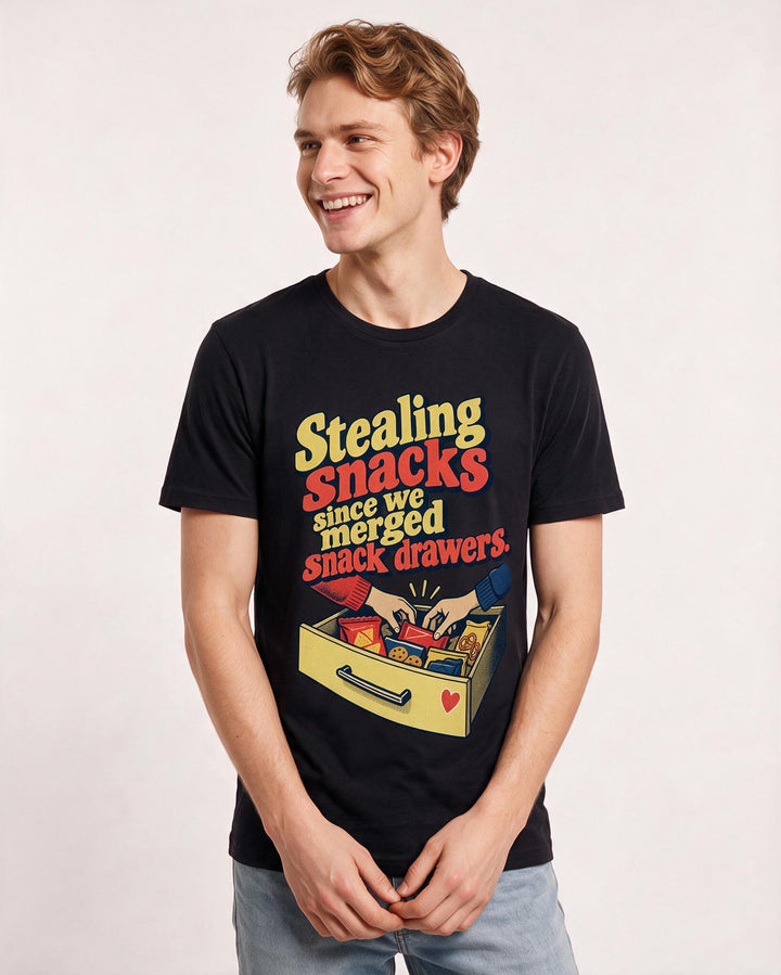 Couples Black T-Shirt for Men – Everyday Expression Graphic Tee product image 1