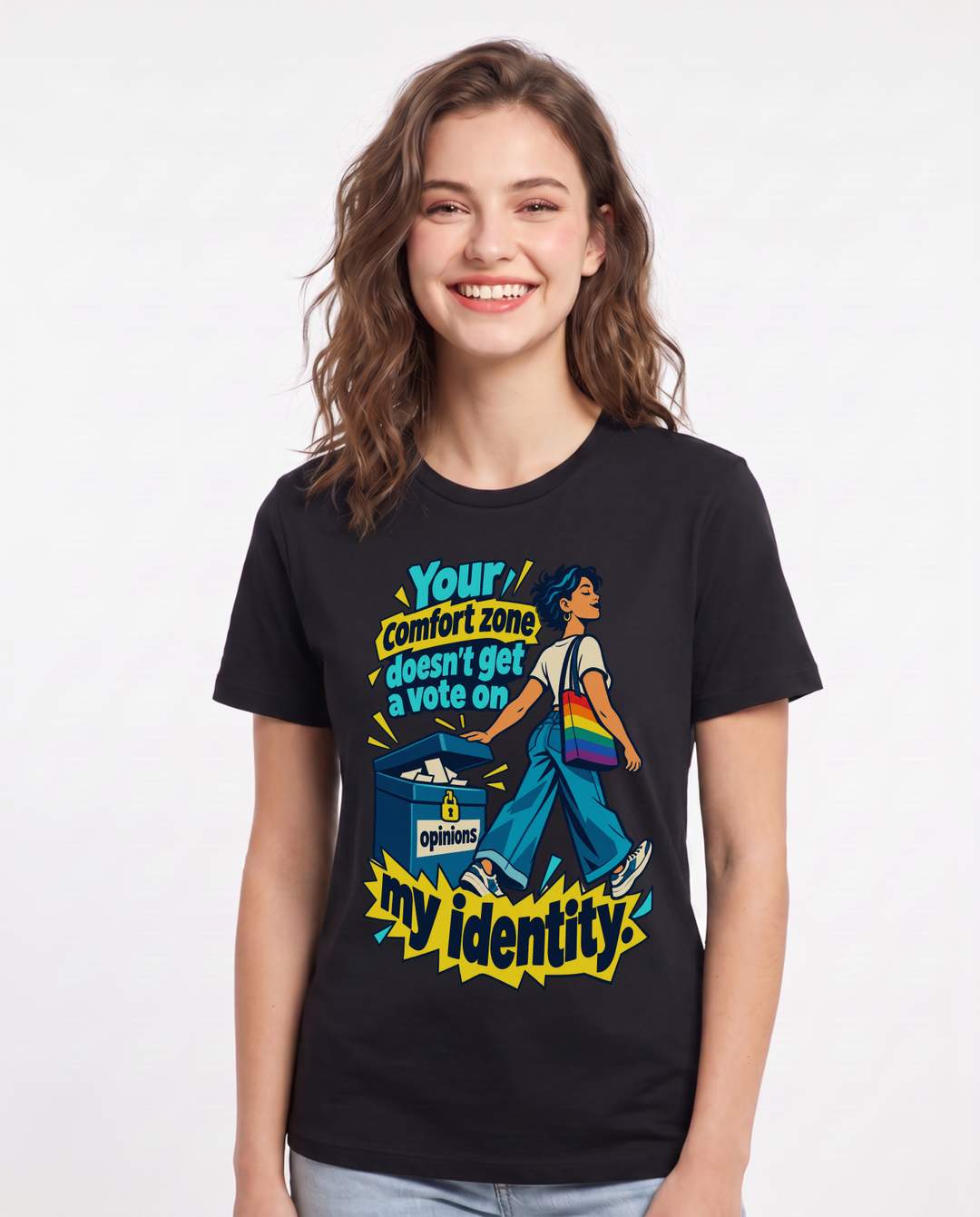 Pride Black T-Shirt for Women – Everyday Expression Graphic Tee product image 3