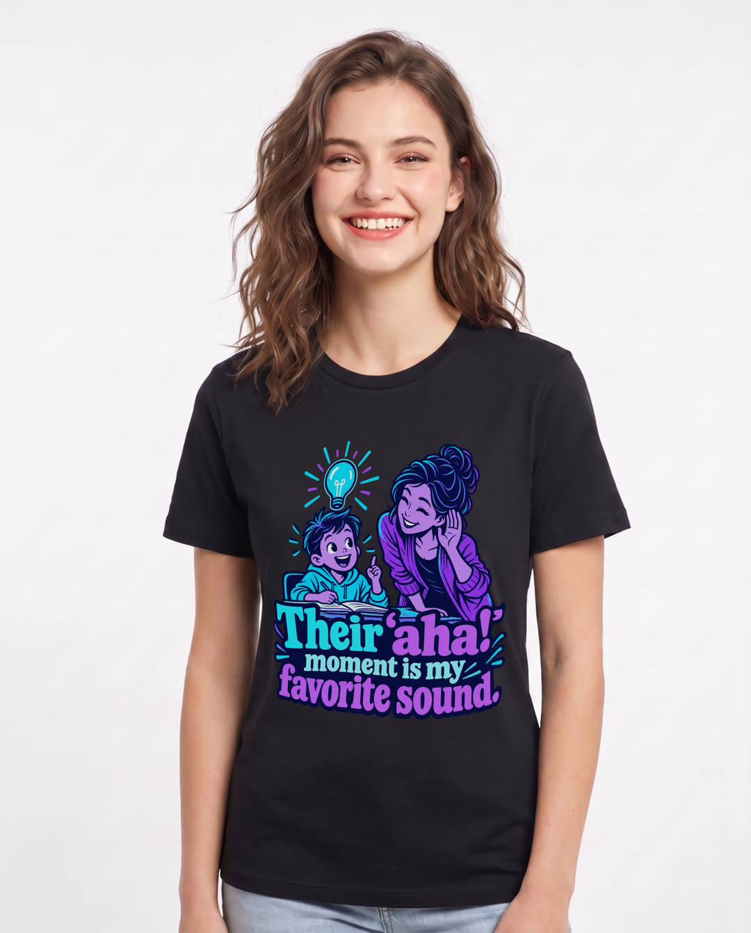 Teacher Black T-Shirt for Women – Everyday Expression Graphic Tee product image 3