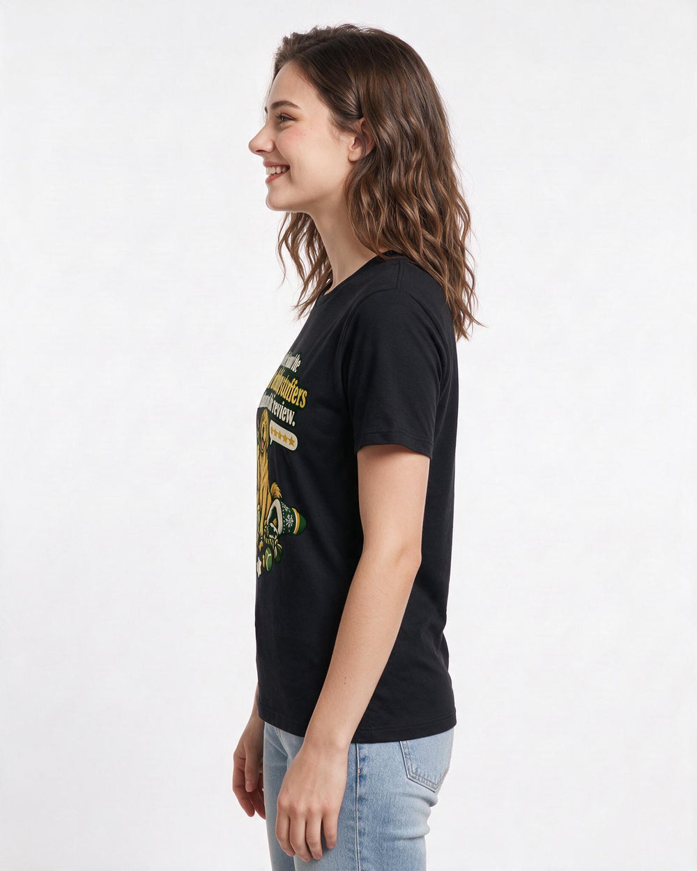 Christmas Black T-Shirt for Women – Holiday Theme Graphic Tee product image 2
