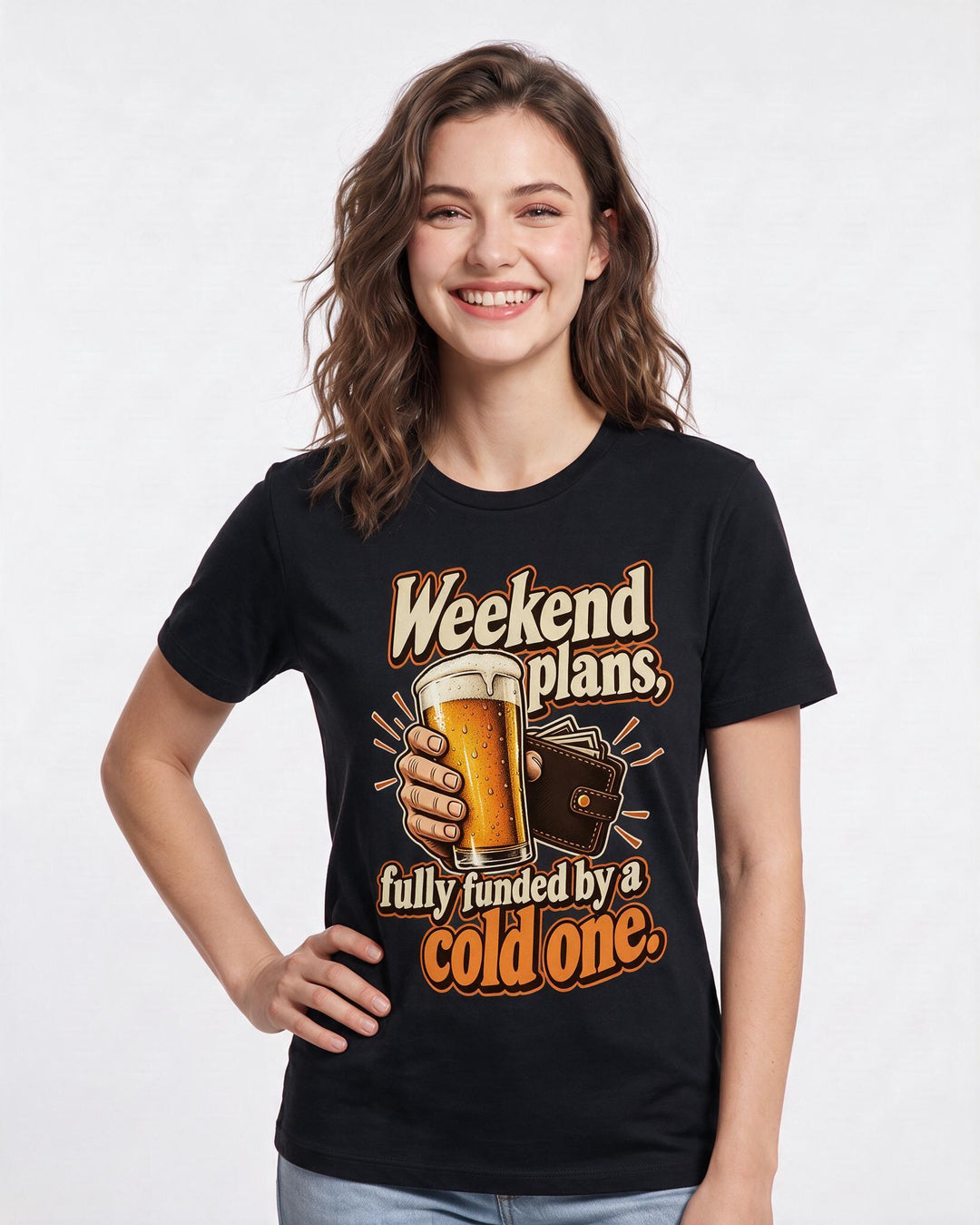 Beer Black T-Shirt for Women – Everyday Expression Graphic Tee product image 1