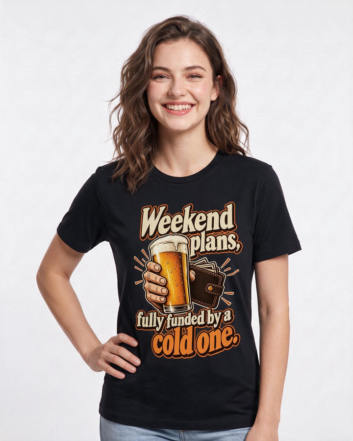 Beer Black T-Shirt for Women – Everyday Expression Graphic Tee product image 1