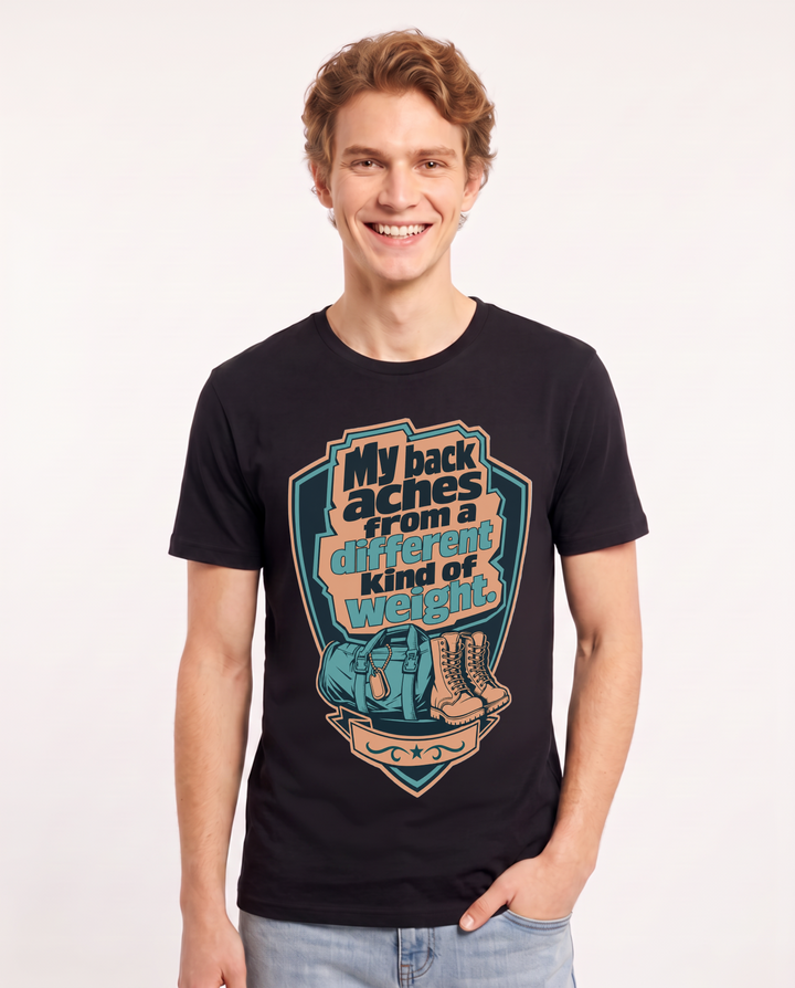 Graphic Men's Black T-Shirt - My back aches from a different kind of product image 1