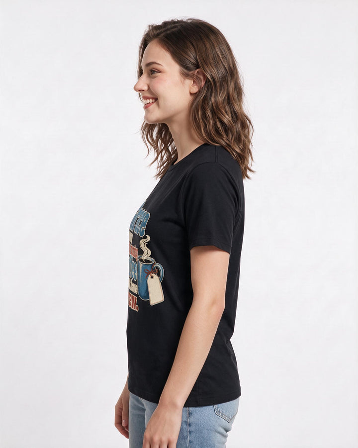 Christian Faith Women's Black T-Shirt – Grace is my early-morning coffee I didn't have to brew. product image 2