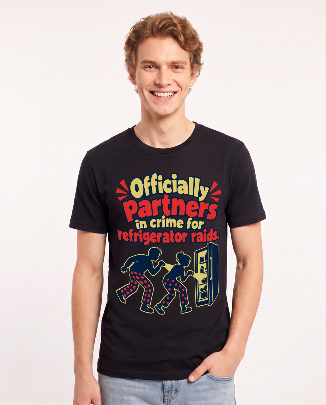 Couples Black T-Shirt for Men – Everyday Expression Graphic Tee product image 3