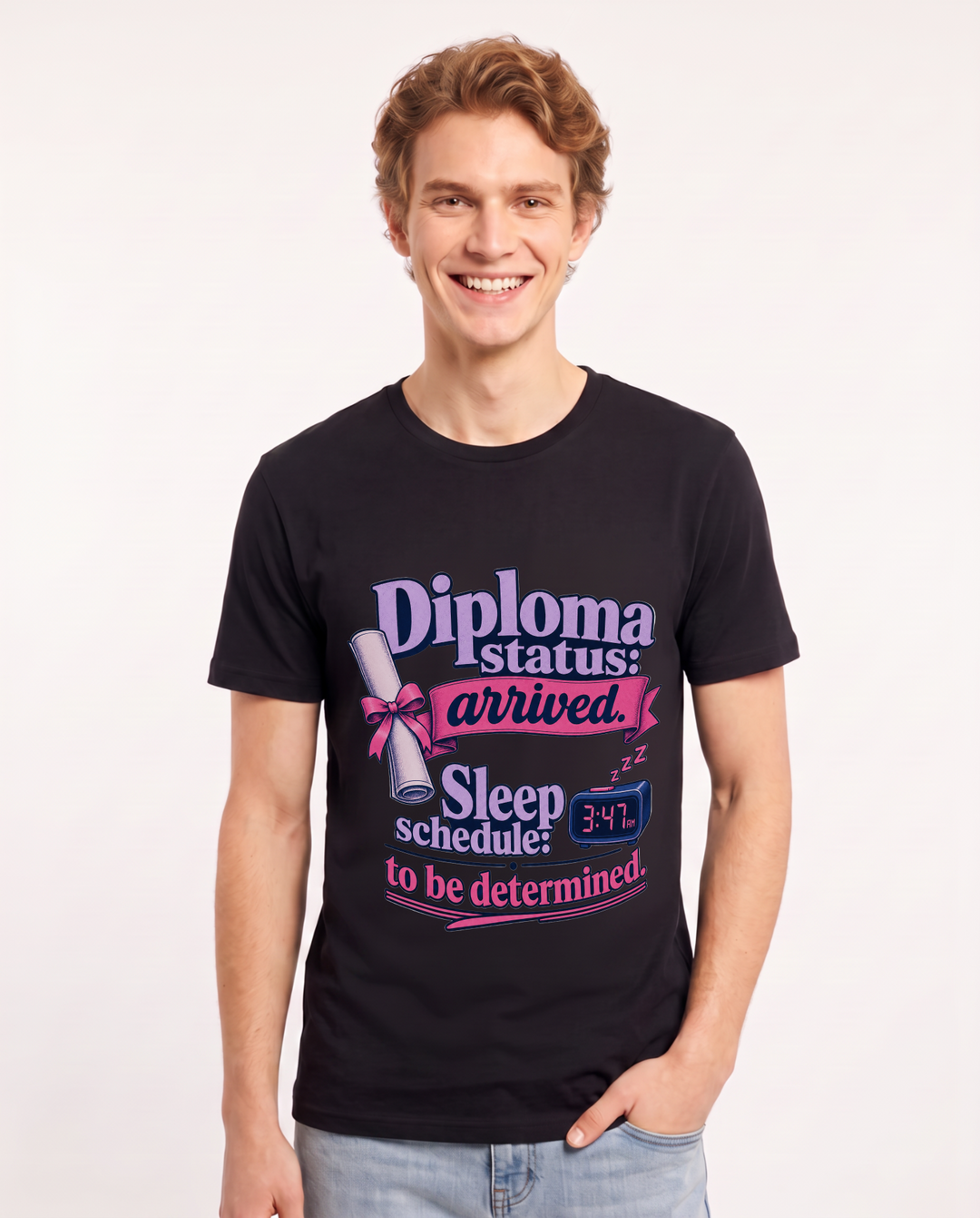 Graduation Black T-Shirt for Men – Everyday Expression Graphic Tee product image 3