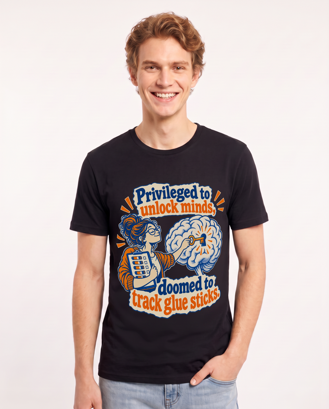 Teacher Black T-Shirt for Men – Everyday Expression Graphic Tee product image 3