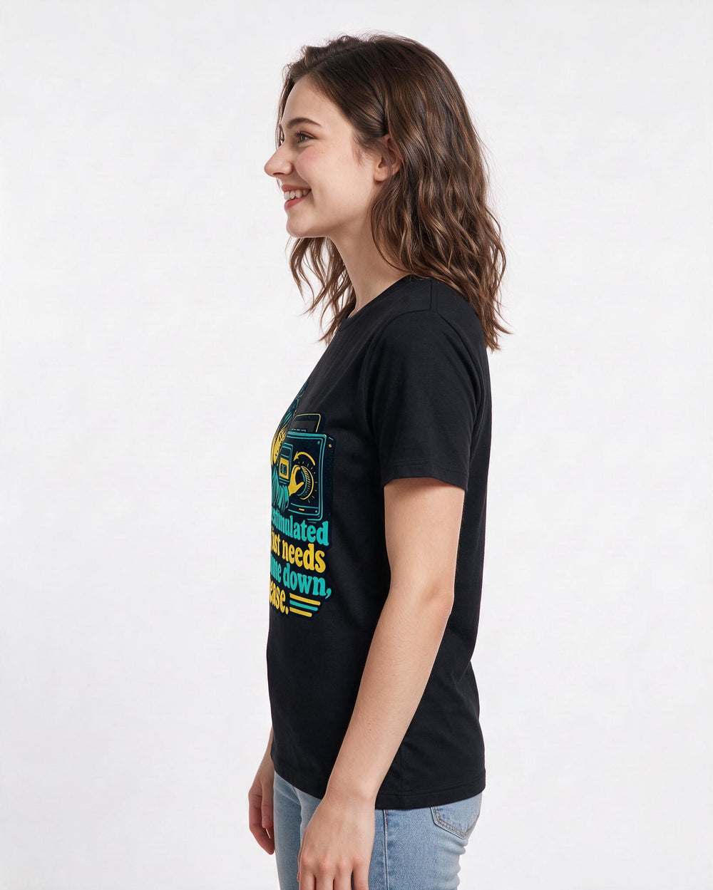 Neurodiversity Black T-Shirt for Women – Everyday Expression Graphic Tee product image 2