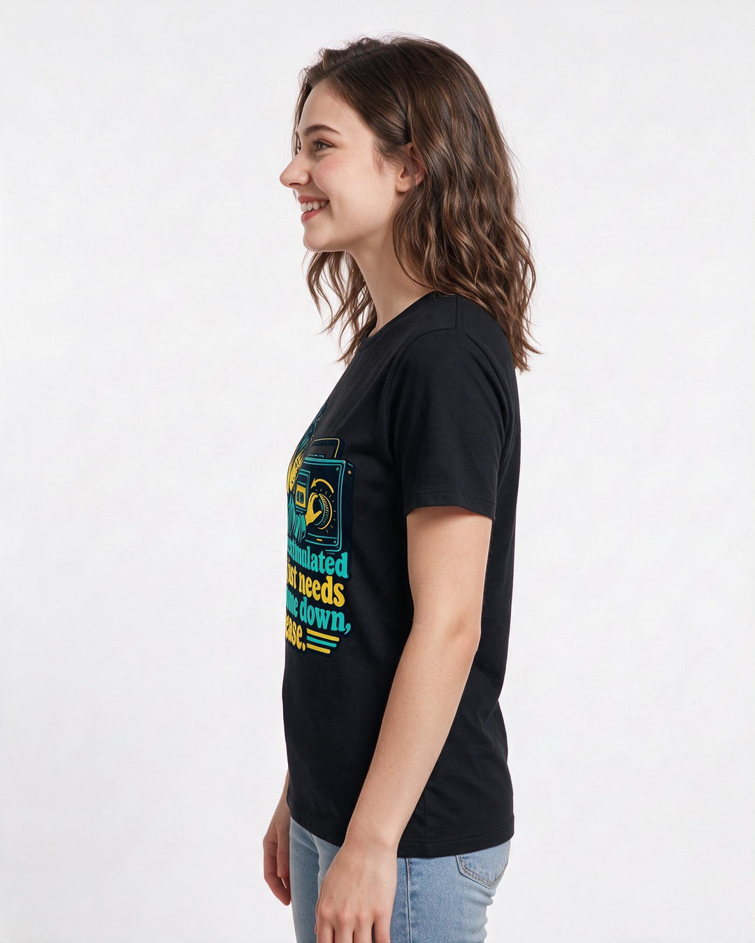 Neurodiversity Black T-Shirt for Women – Everyday Expression Graphic Tee product image 2
