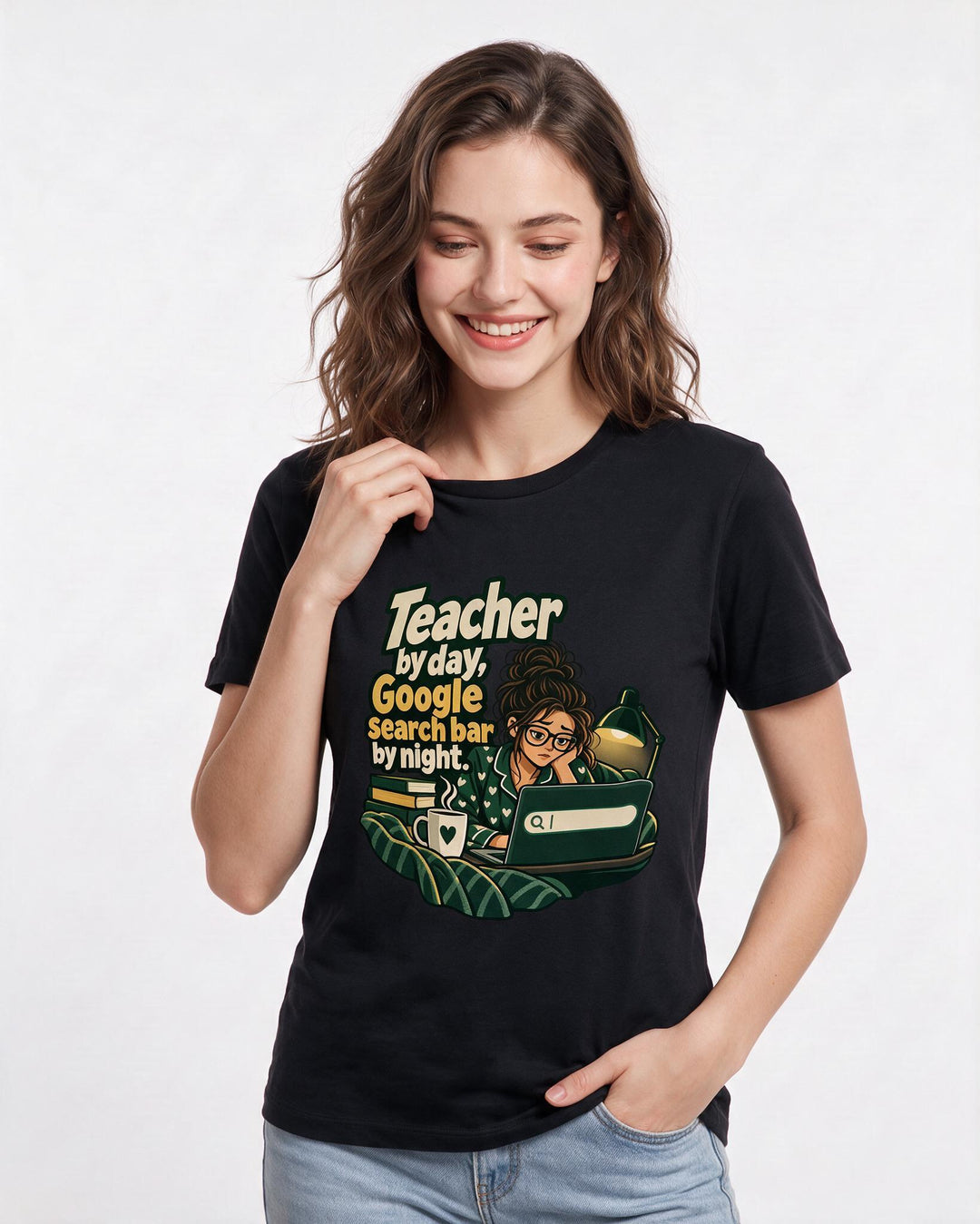 Teacher Black T-Shirt for Women – Everyday Expression Graphic Tee product image 1