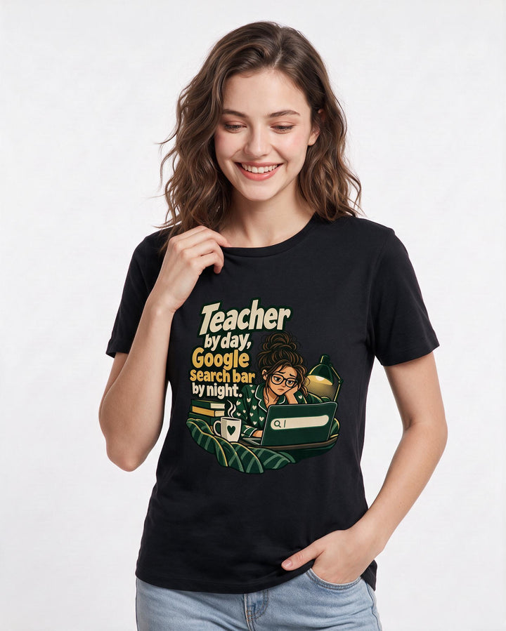 Teacher Black T-Shirt for Women – Everyday Expression Graphic Tee product image 1
