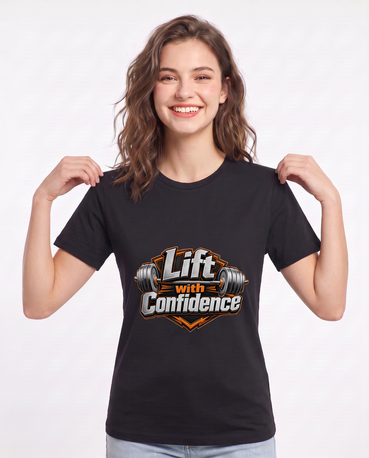 Lift with Confidence Women's Black T-Shirt product image 1