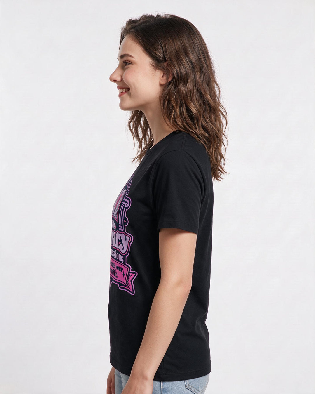 Teacher Black T-Shirt for Women – Everyday Expression Graphic Tee product image 2