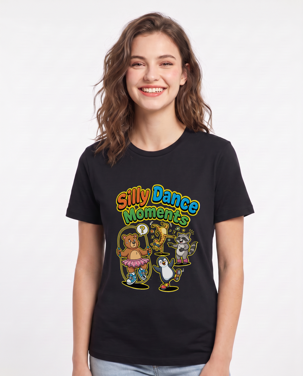 Silly Dance Moments Women's Black T-Shirt product image 2