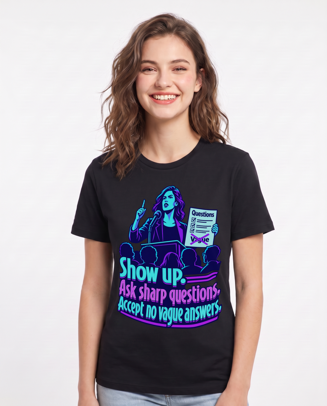 Political Statement Black T-Shirt for Women – Everyday Expression Graphic Tee product image 3