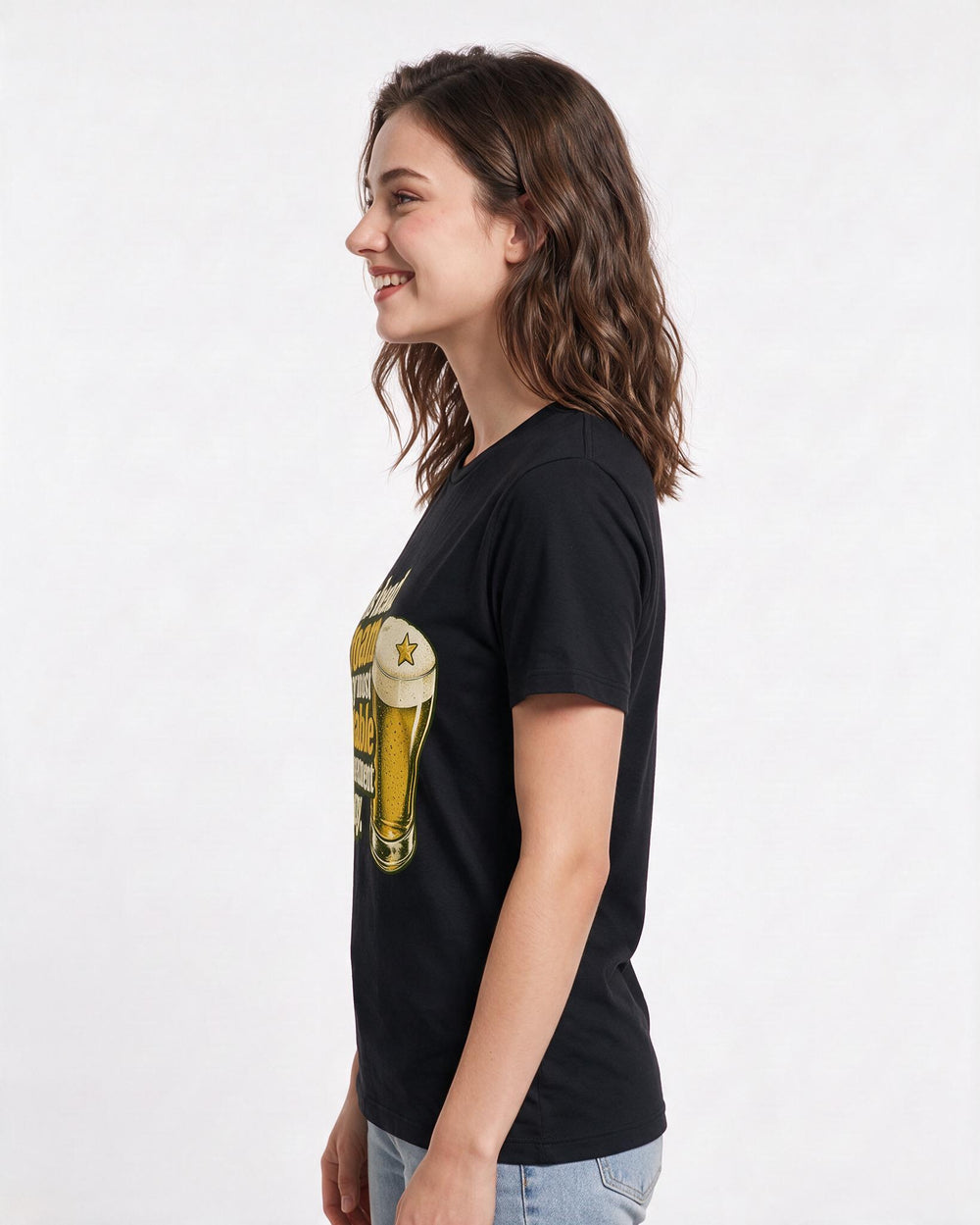 Beer Black T-Shirt for Women – Everyday Expression Graphic Tee product image 2