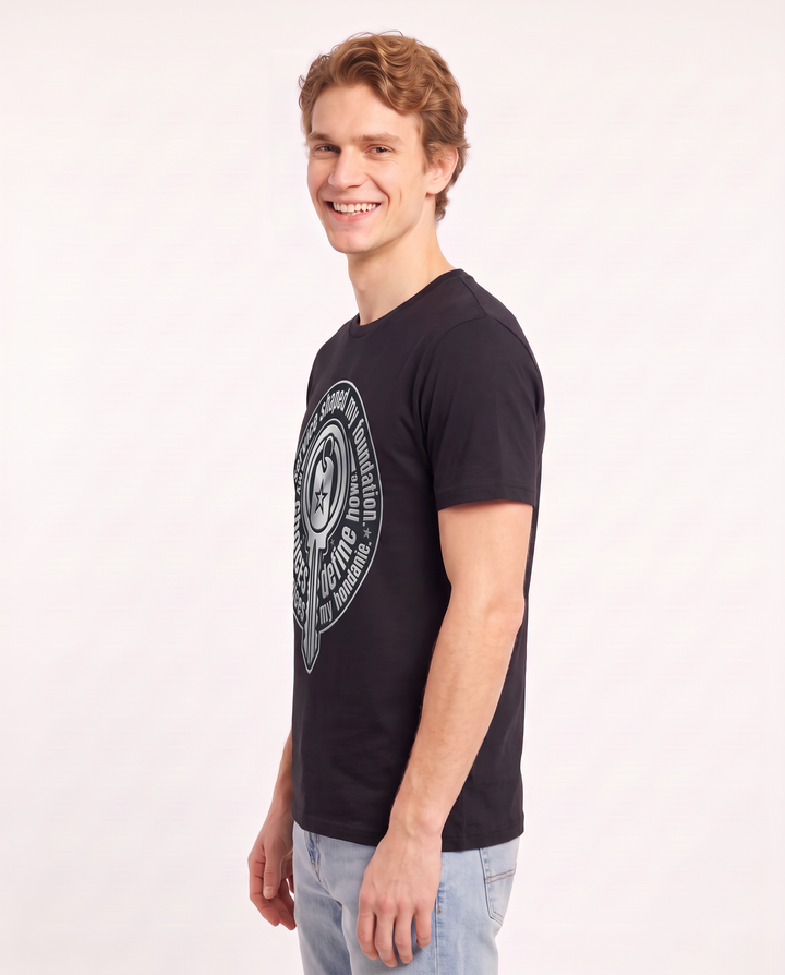 My service shaped my foundation. My choices define my home. Men's Black T-Shirt product image 3