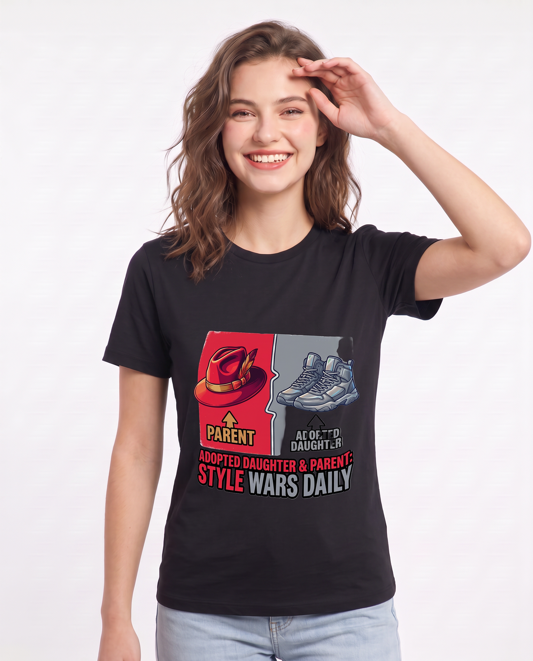 Adopted Daughter & Parent: Style Wars Daily Women's Black T-Shirt product image 1