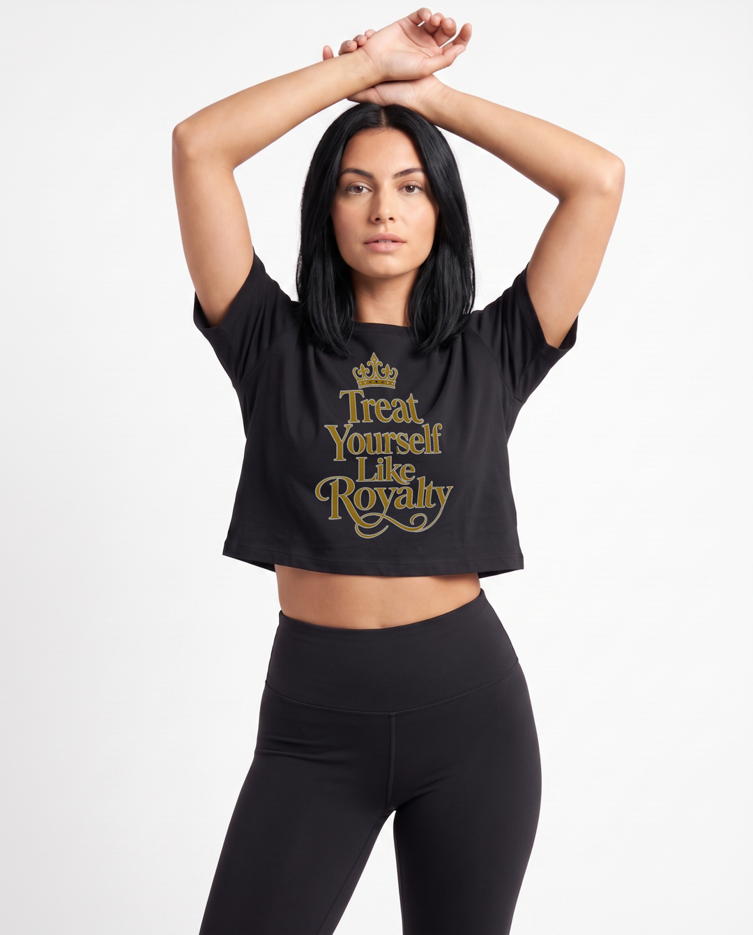 Treat Yourself Like Royalty Crop Top mockup 1