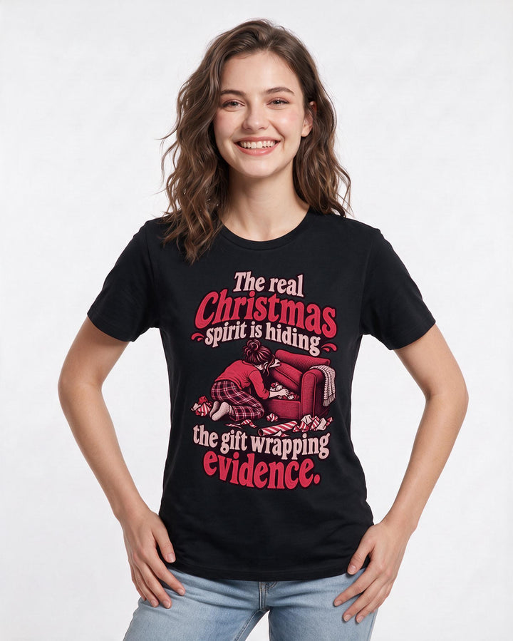 Christmas Black T-Shirt for Women – Holiday Theme Graphic Tee product image 1