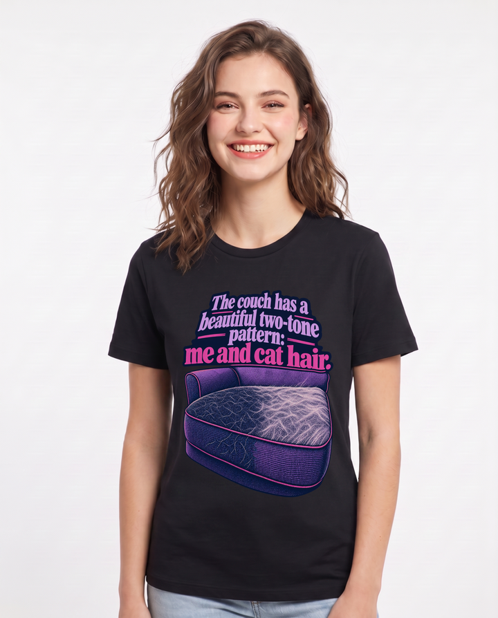 Cat Lover Black T-Shirt for Women – Everyday Expression Graphic Tee product image 3