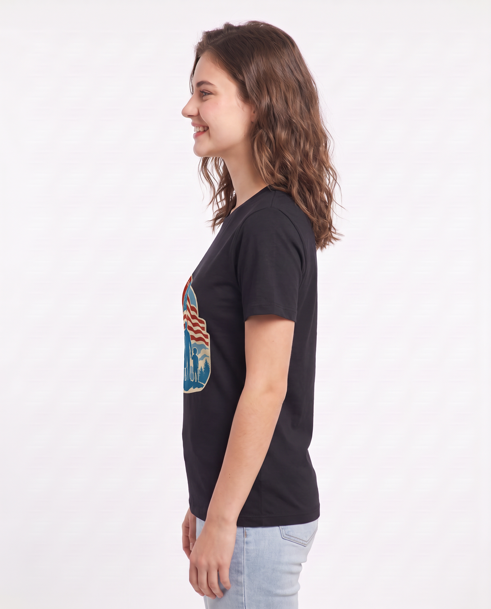Graphic Women's Black T-Shirt - My loyalty starts with the faces I product image 2