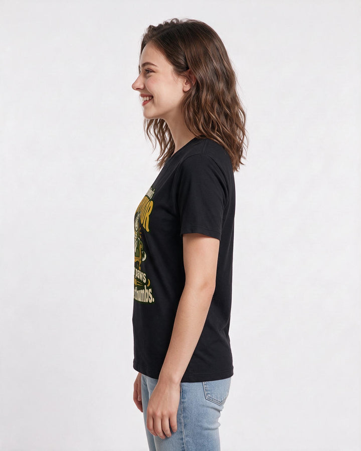 Pet Lover Black T-Shirt for Women – Everyday Expression Graphic Tee product image 2