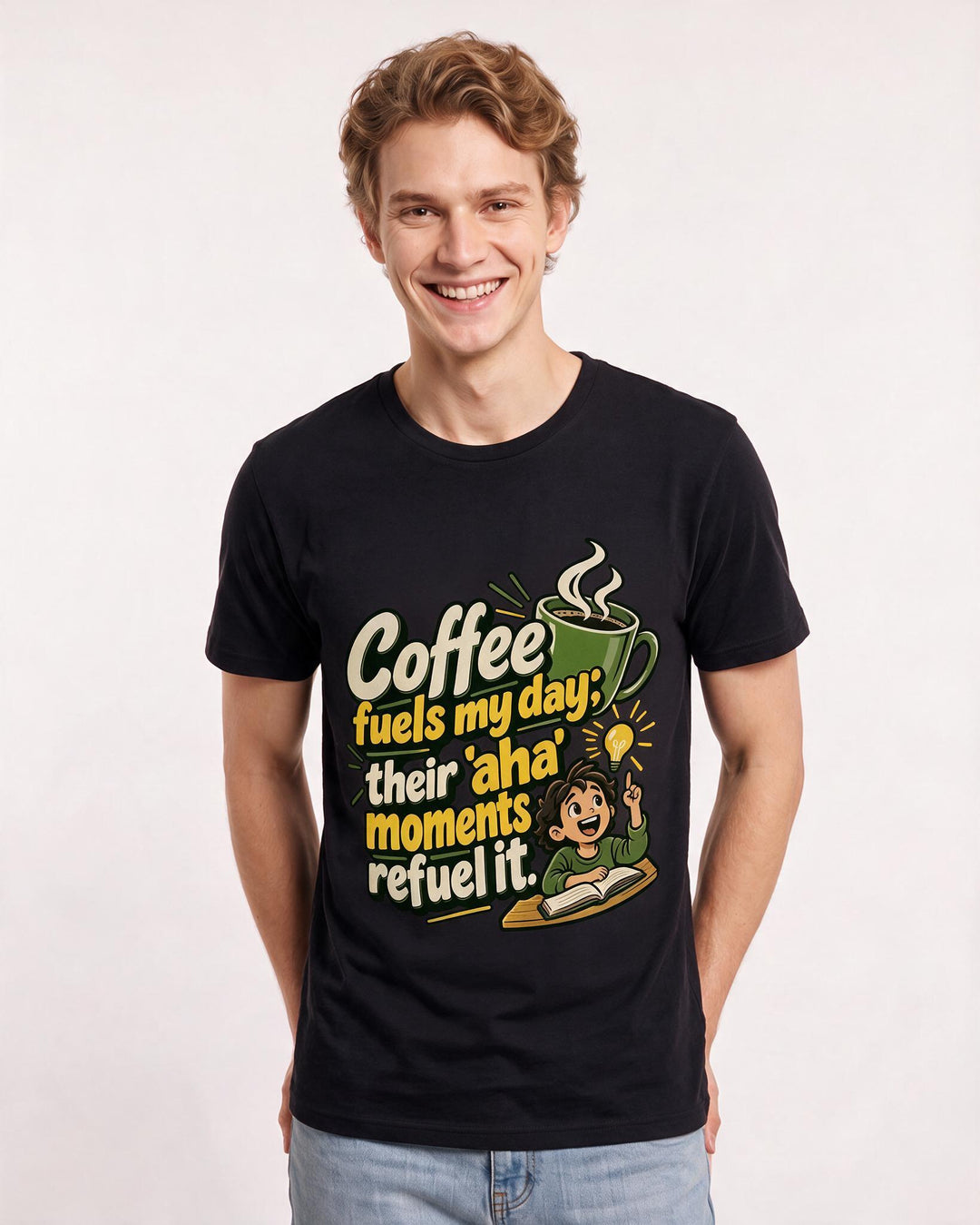 Teacher Black T-Shirt for Men – Everyday Expression Graphic Tee product image 1