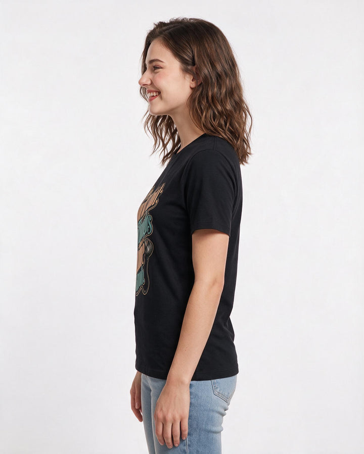 Neurodiversity Black T-Shirt for Women – Everyday Expression Graphic Tee product image 2