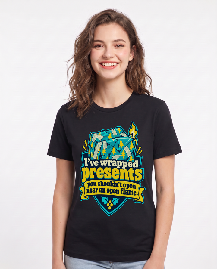 Christmas Black T-Shirt for Women – Holiday Theme Graphic Tee product image 3