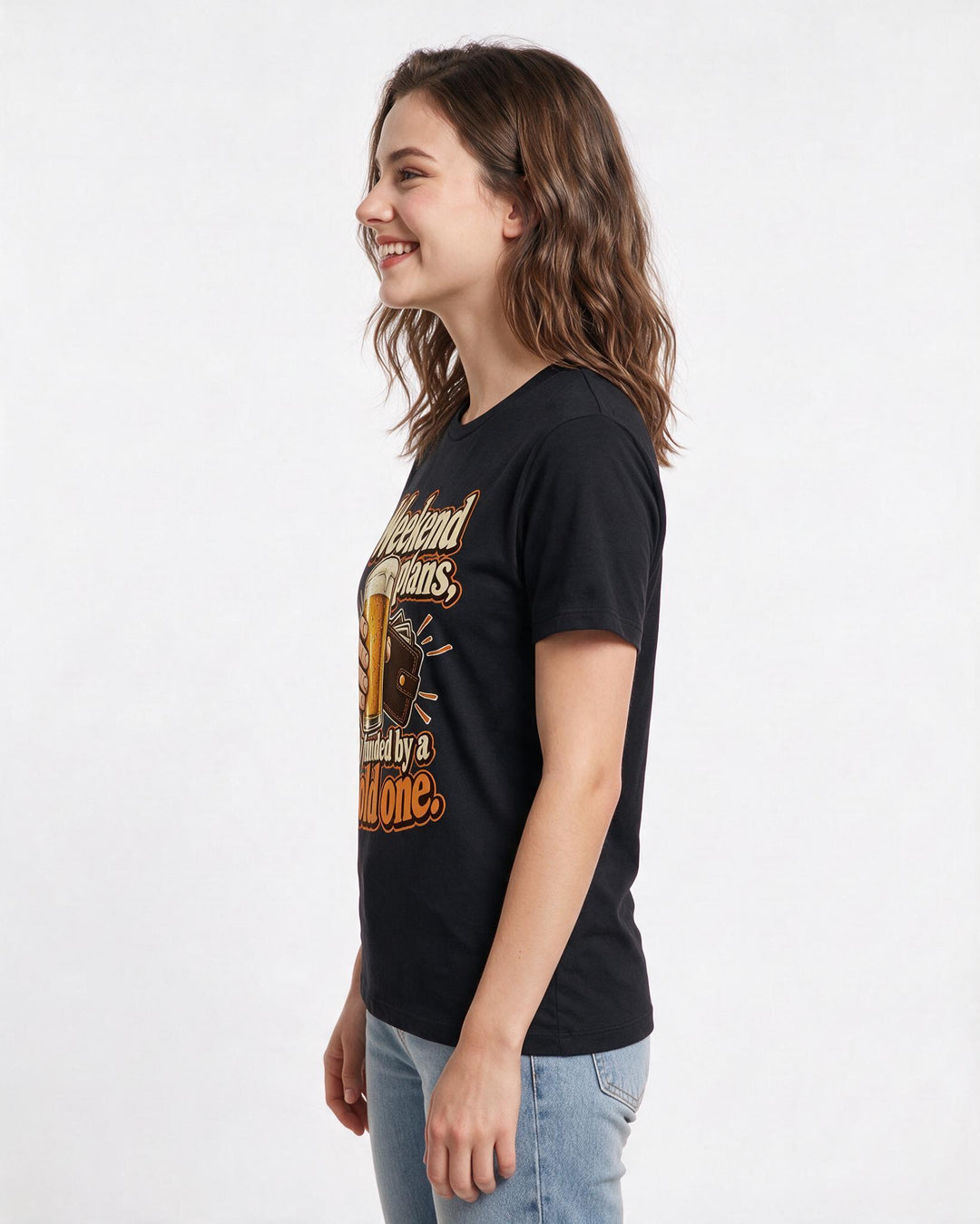 Beer Black T-Shirt for Women – Everyday Expression Graphic Tee product image 2
