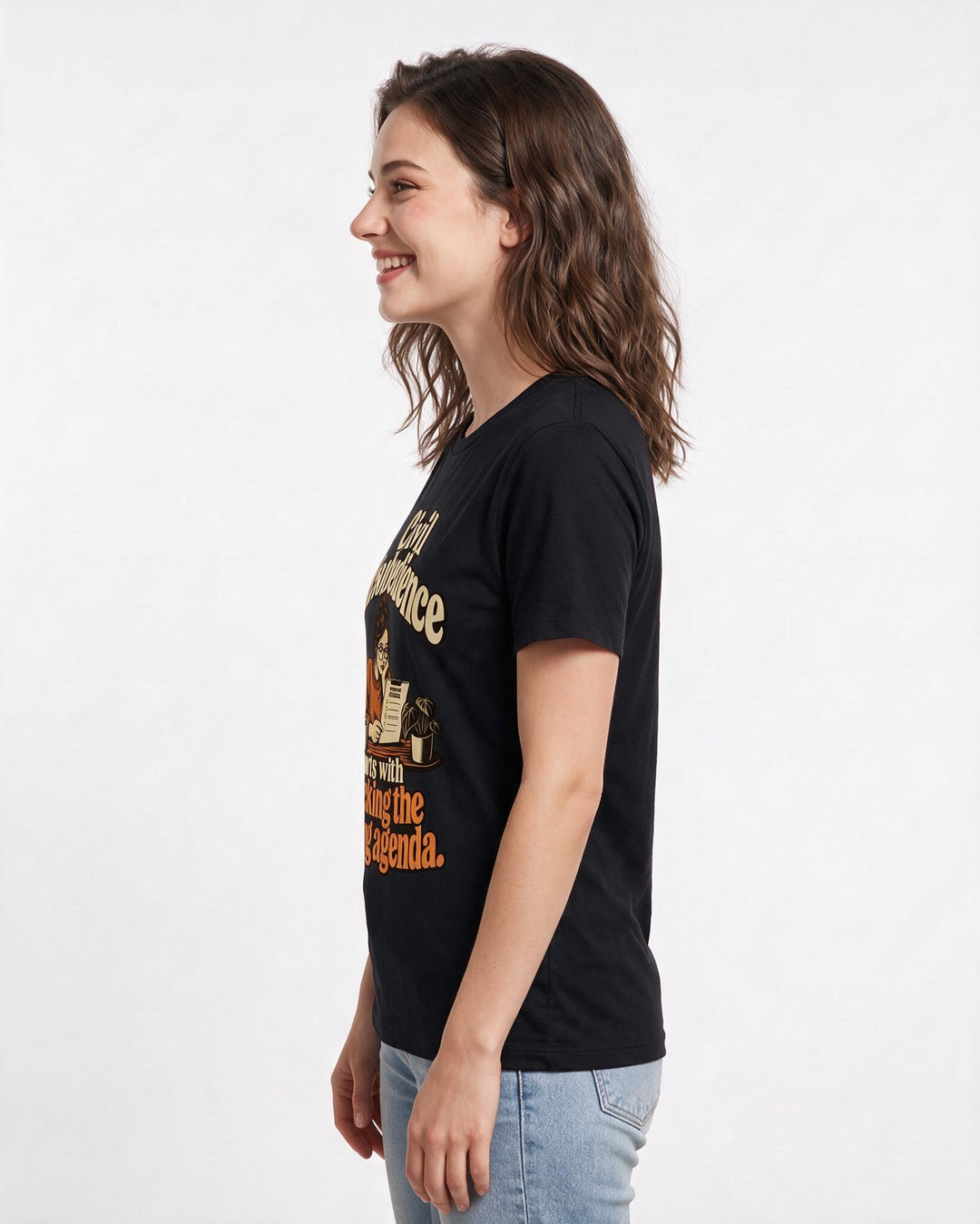 Political Statement Black T-Shirt for Women – Everyday Expression Graphic Tee product image 2