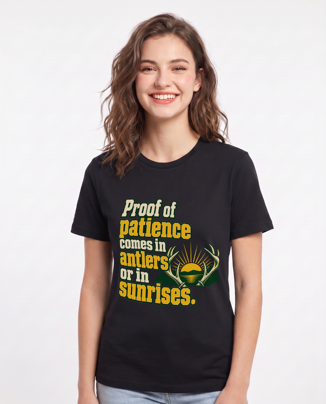 Hunting Black T-Shirt for Women – Everyday Expression Graphic Tee product image 3
