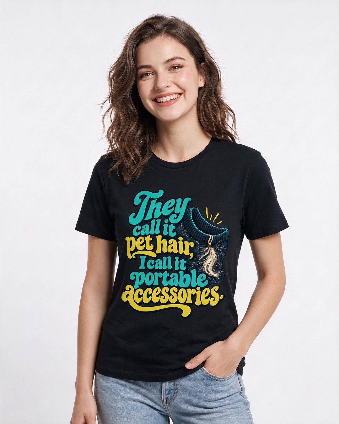 Cat Lover Black T-Shirt for Women – Everyday Expression Graphic Tee product image 1