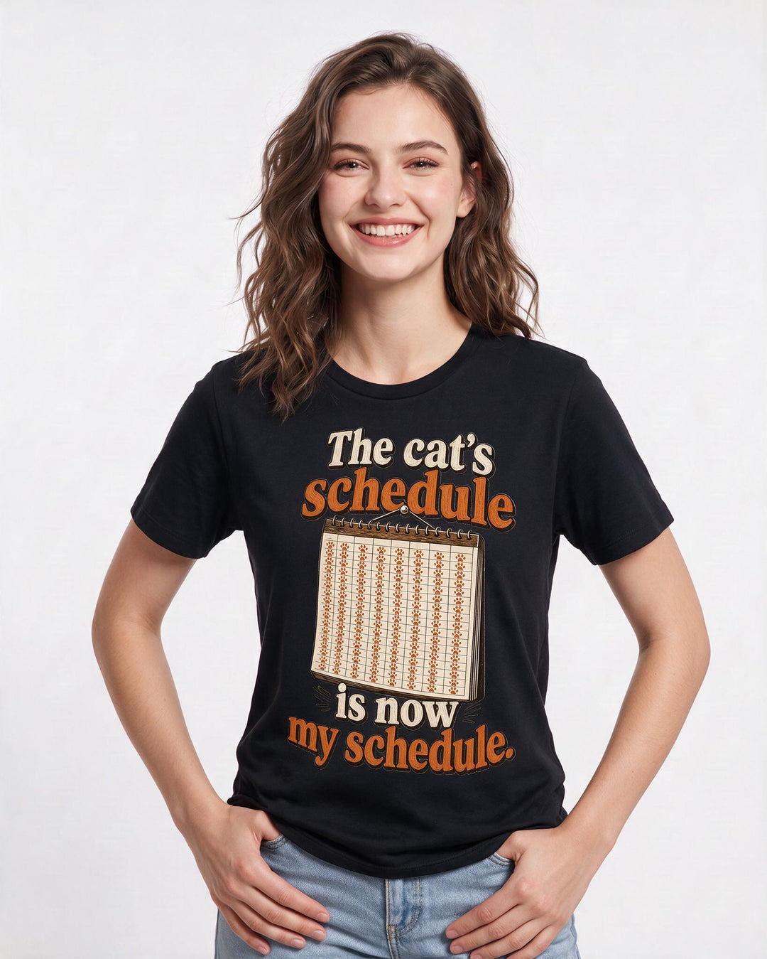 Cat Lover Black T-Shirt for Women – Everyday Expression Graphic Tee product image 1