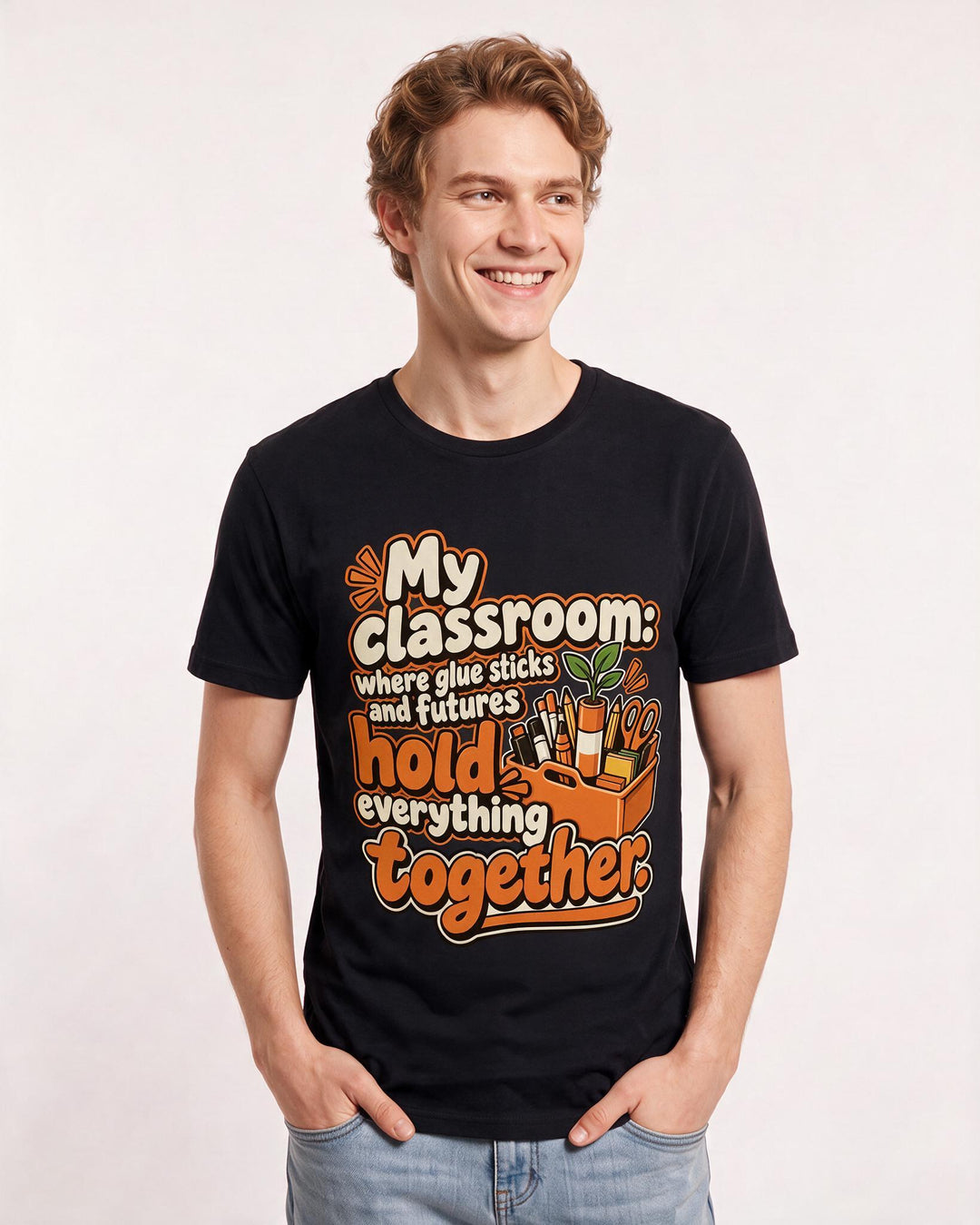 Teacher Black T-Shirt for Men – Everyday Expression Graphic Tee product image 1
