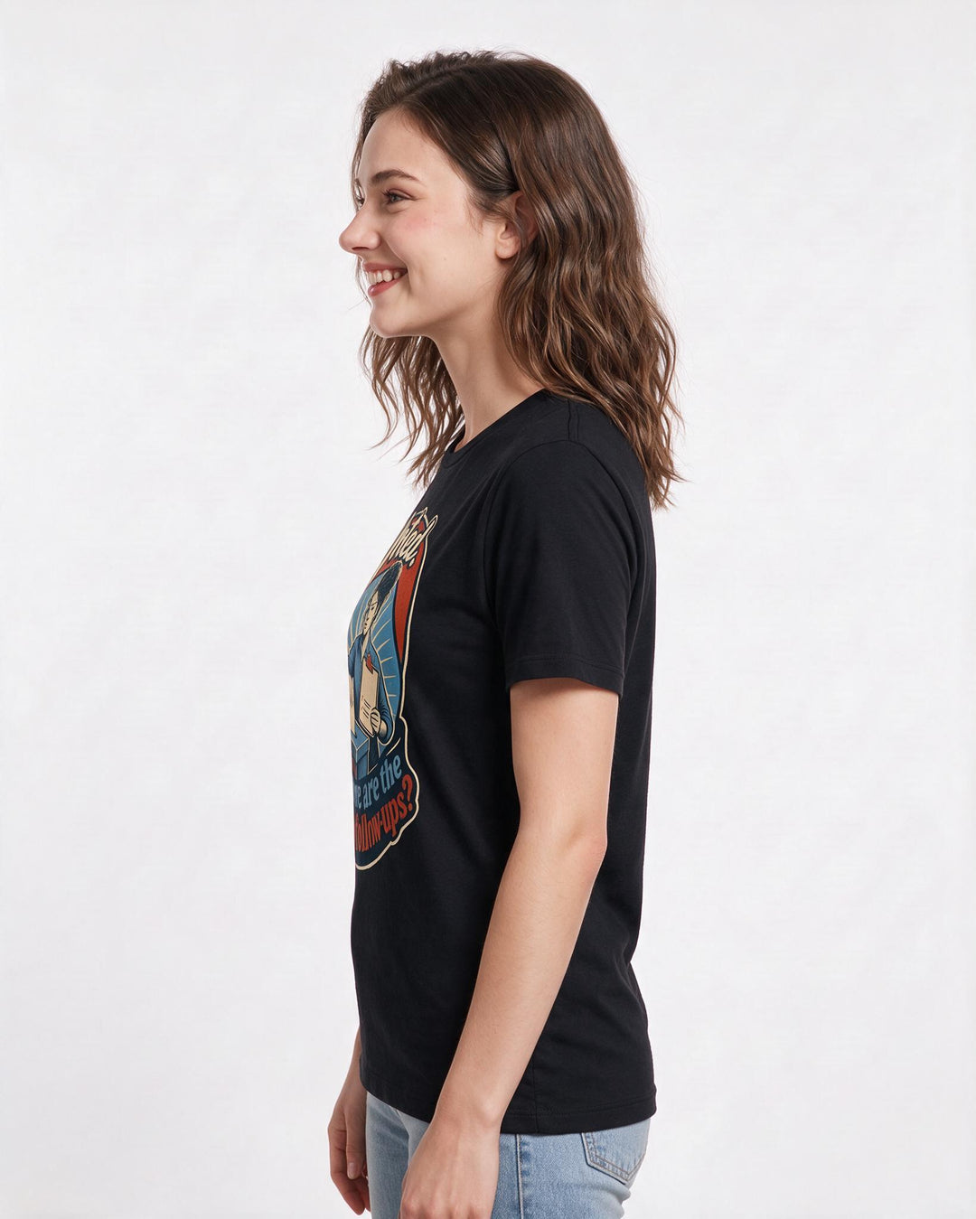 Political Statement Black T-Shirt for Women – Everyday Expression Graphic Tee product image 2