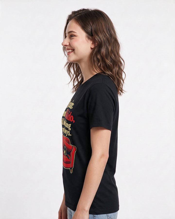 Meme Black T-Shirt for Women – Everyday Expression Graphic Tee product image 2