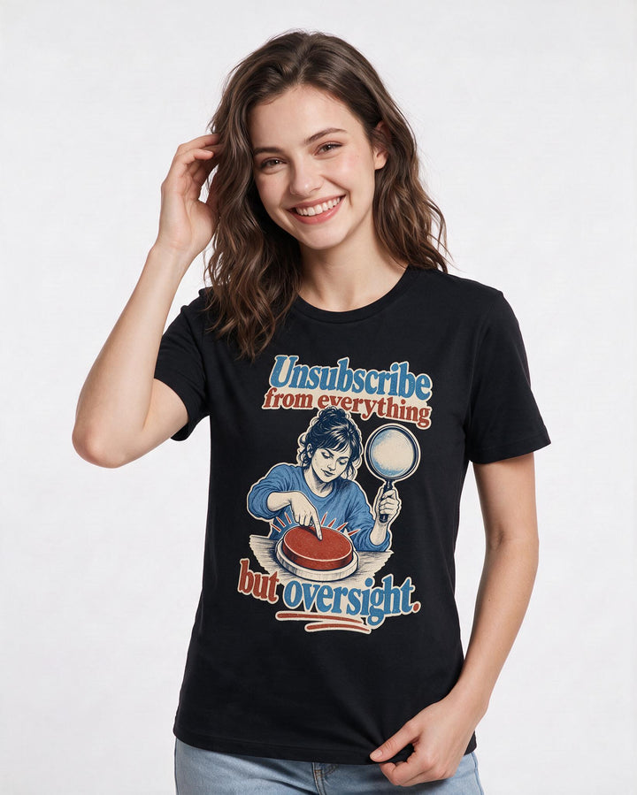 Political Statement Black T-Shirt for Women – Everyday Expression Graphic Tee product image 1