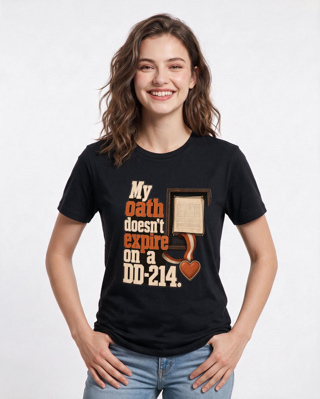 Veteran Women's Black T-Shirt – My oath doesn't expire on a DD-214. product image 3