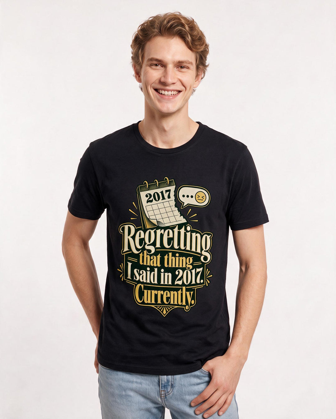 Meme Black T-Shirt for Men – Everyday Expression Graphic Tee product image 1