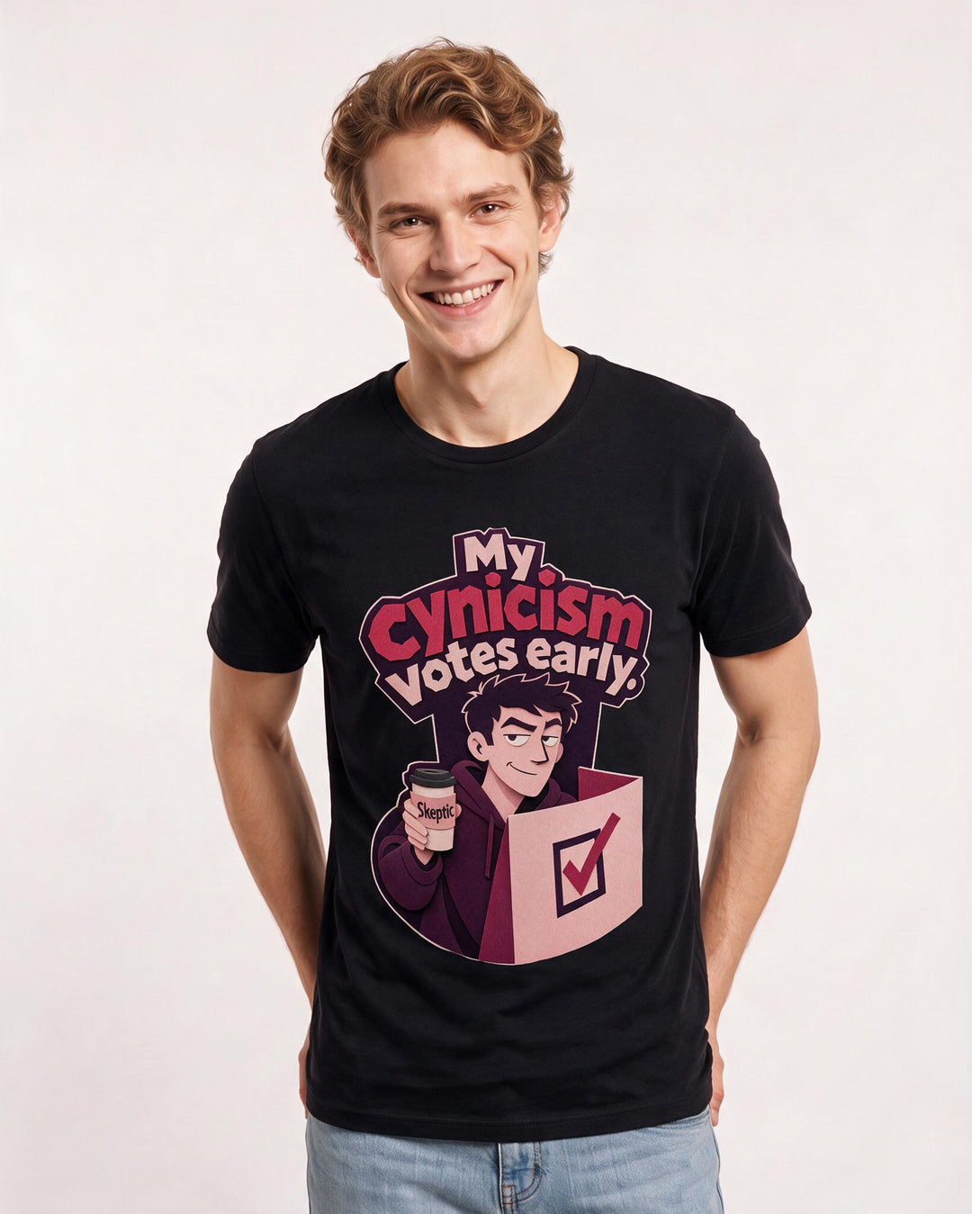 Political Statement Black T-Shirt for Men – Everyday Expression Graphic Tee product image 1