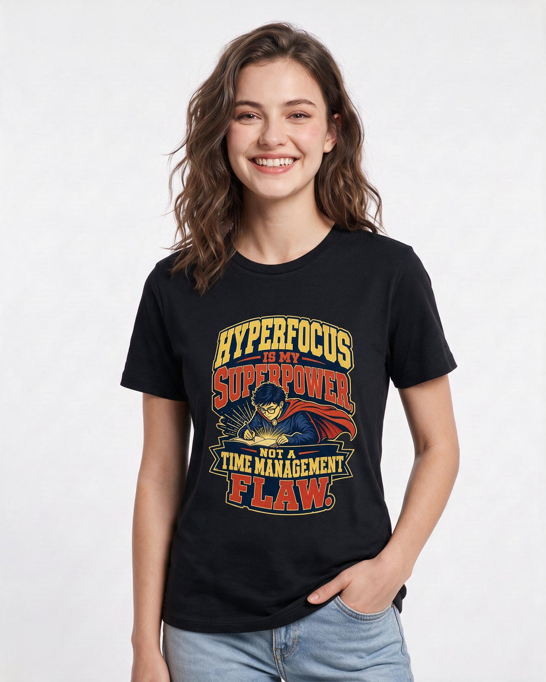 Neurodiversity Black T-Shirt for Women – Everyday Expression Graphic Tee product image 1