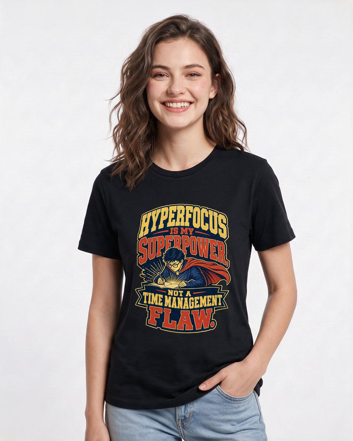 Neurodiversity Black T-Shirt for Women – Everyday Expression Graphic Tee product image 1