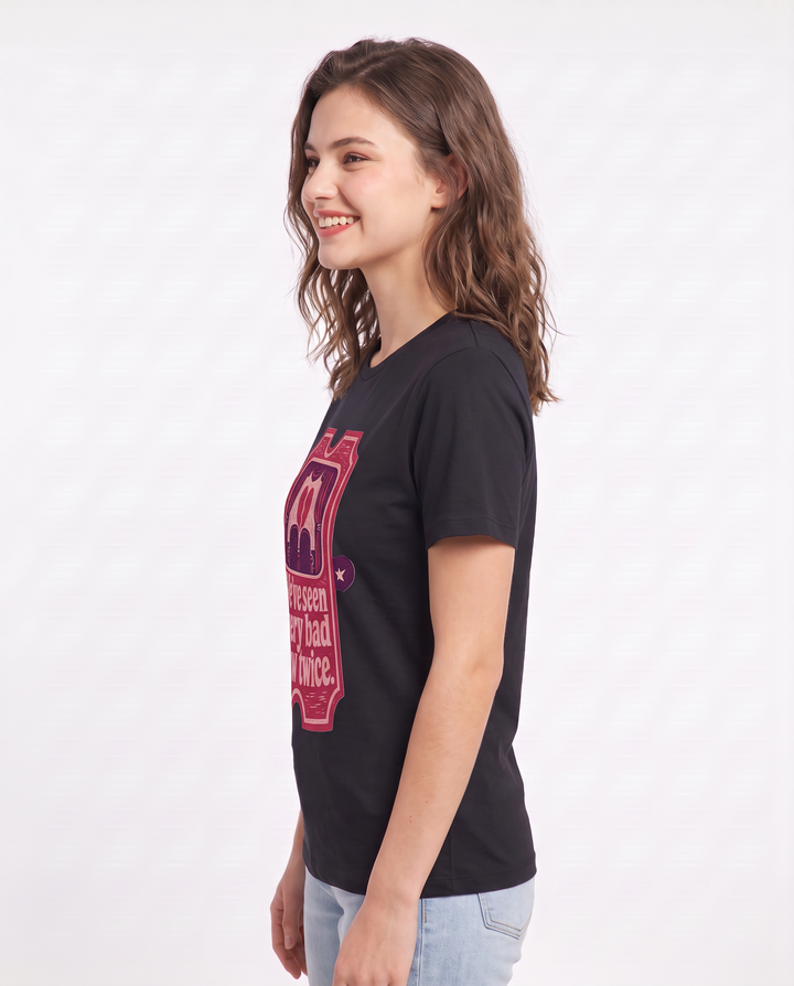 Couples Women's Black T-Shirt - We've seen every bad show twice. product image 2