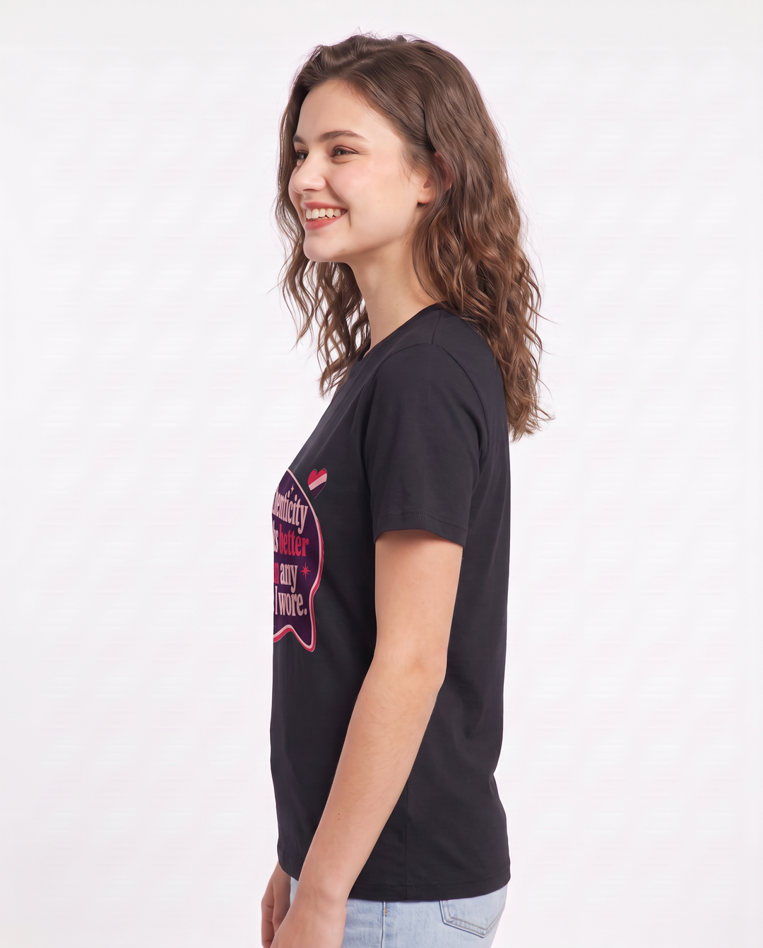 Graphic Women's Black T-Shirt - My authenticity looks better than any product image 2