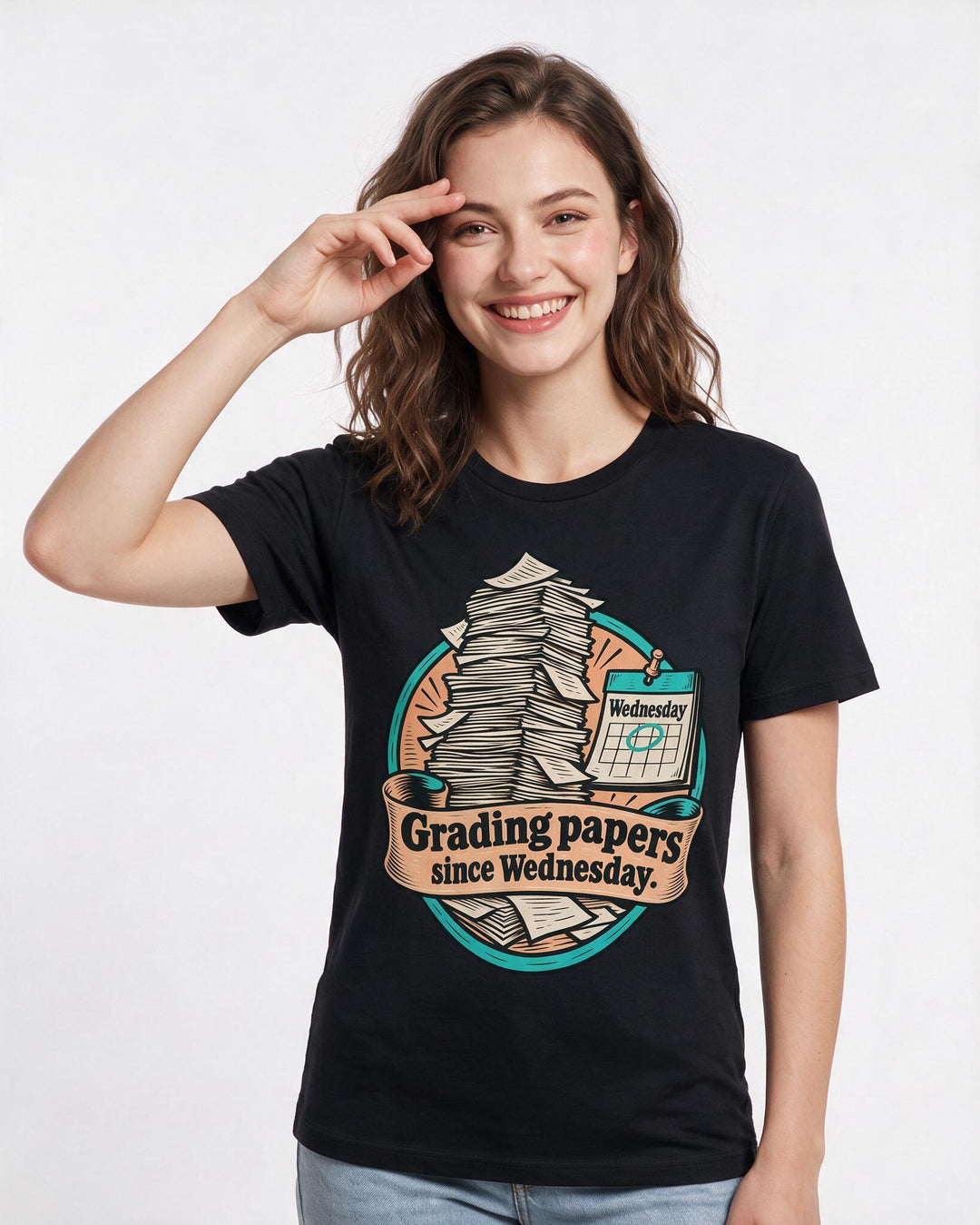 Teacher Black T-Shirt for Women – Everyday Expression Graphic Tee product image 1
