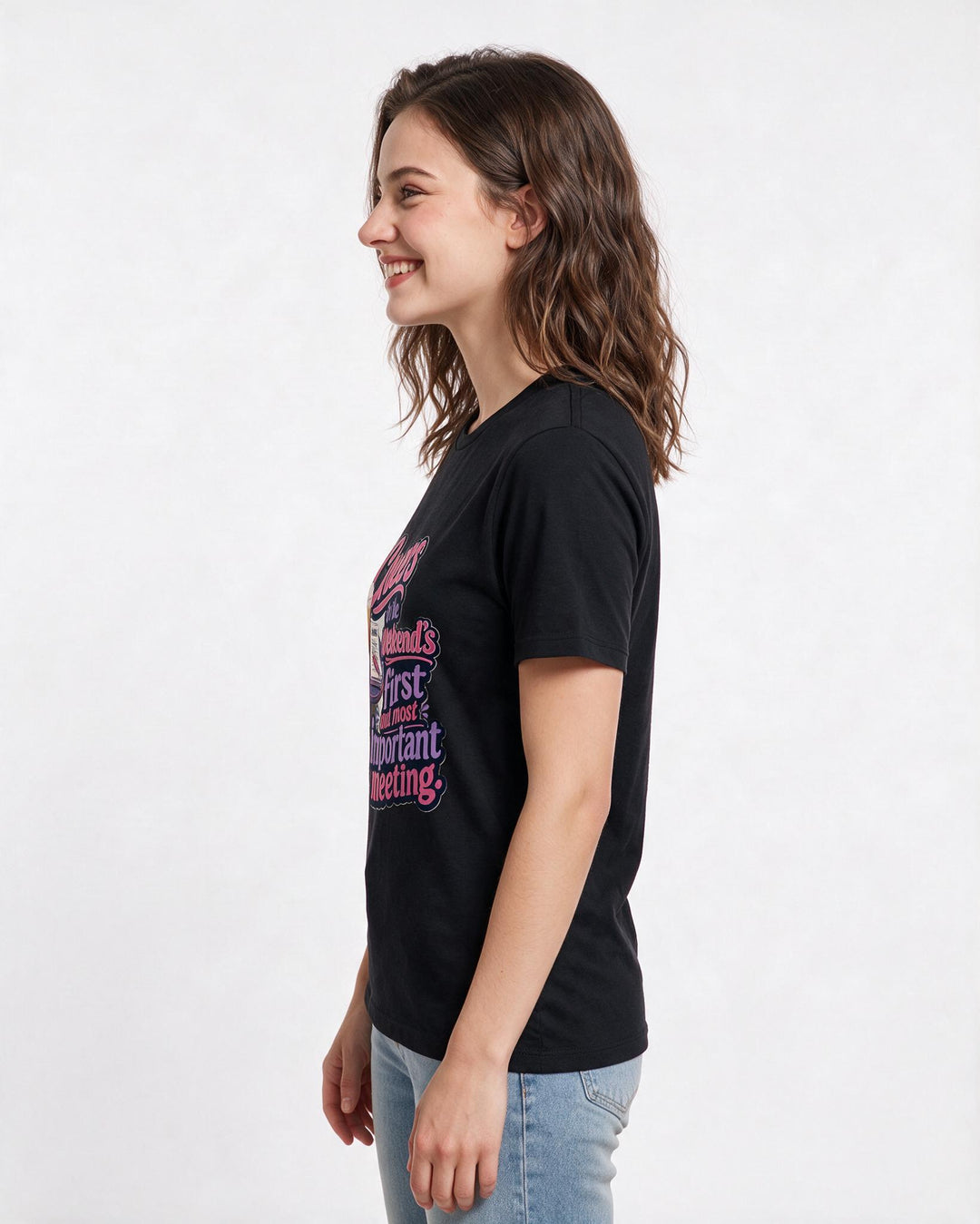 Beer Black T-Shirt for Women – Everyday Expression Graphic Tee product image 2