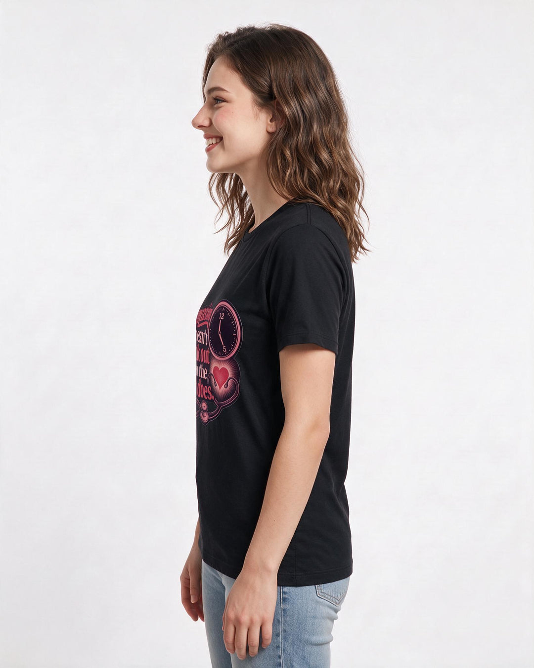 Nurse Women's Black T-Shirt – "Compassion doesn't clock out when the shift does." product image 2